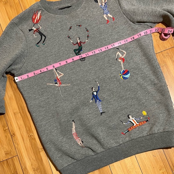 Katya Dobryakova Embroidered Circus Ruffle Sleeve Pullover Size M - Picture 12 of 15